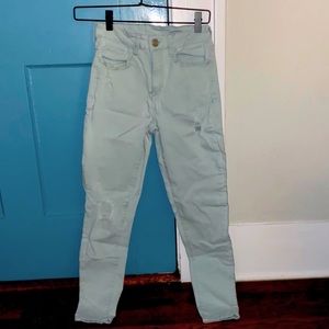 Light wash blue jeans